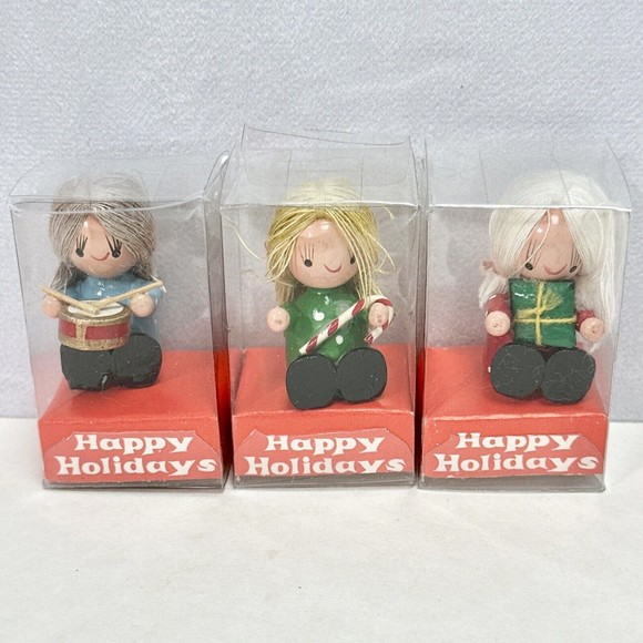 Lot of 6-1979 Enesco imports wood‎ Christmas figurines NIB - Picture 4 of 10